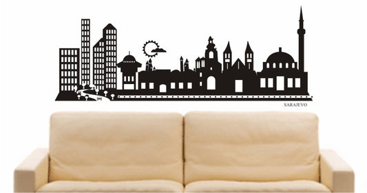 WANDTATTOO e621 Skyline Stadt - Sarajevo (Bosnien und Herzegowina) Design 2