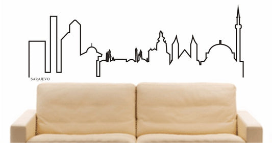 WANDTATTOO e621 Skyline Stadt - Sarajevo (Bosnien und Herzegowina) Design 4