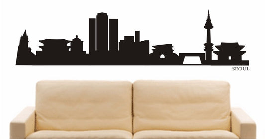 WANDTATTOO e622 Skyline Stadt - Seoul (Südkoreas) Design 1