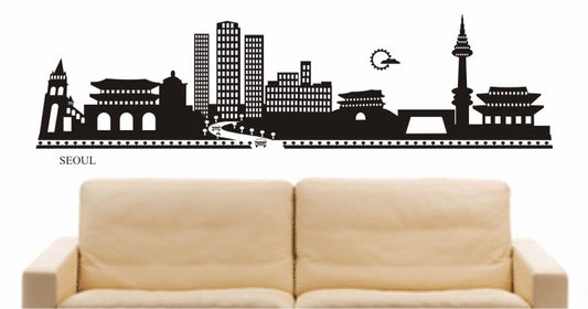 WANDTATTOO e622 Skyline Stadt - Seoul (Südkoreas) Design 2