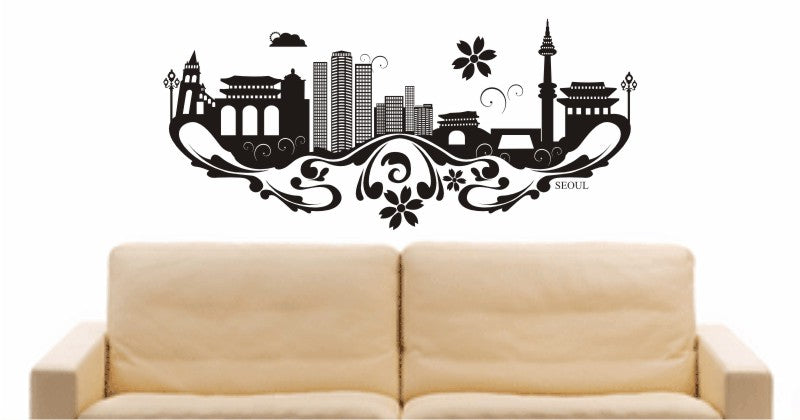 WANDTATTOO e622 Skyline Stadt - Seoul (Südkoreas) Design 3