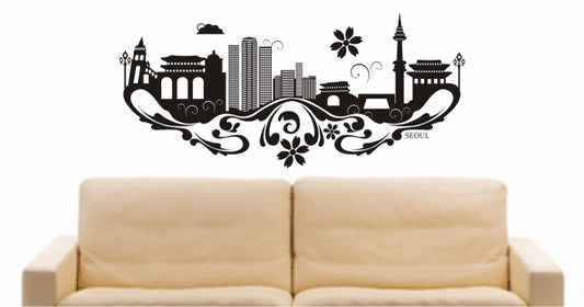 WANDTATTOO e622 Skyline Stadt - Seoul (Südkoreas) Design 3