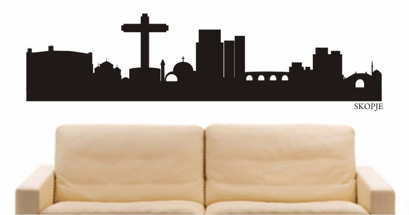 WANDTATTOO e623 Skyline Stadt - Skopje (Mazedonien) Design 1