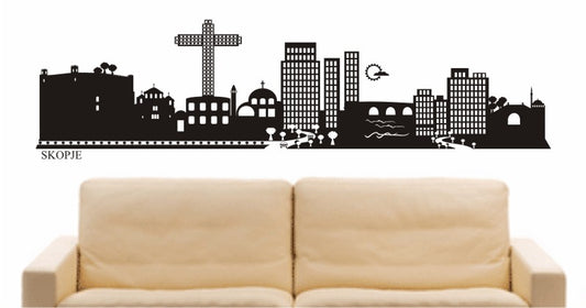 WANDTATTOO e623 Skyline Stadt - Skopje (Mazedonien) Design 2