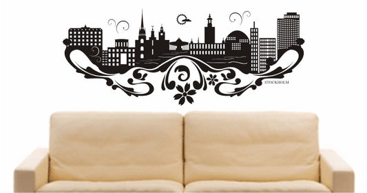 WANDTATTOO e627 Skyline Stadt - Stockholm (Schweden) Design 3