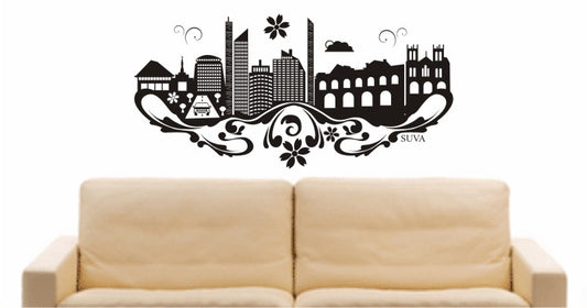 WANDTATTOO e629 Skyline Stadt - Suva ( Fidschi) Design 3