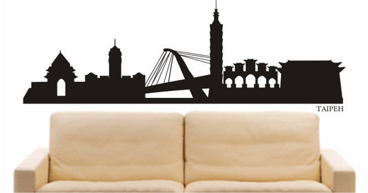 WANDTATTOO e630 Skyline Stadt - Taipeh (Republik China) Design 1