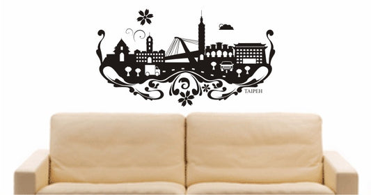 WANDTATTOO e630 Skyline Stadt - Taipeh (Republik China) Design 3
