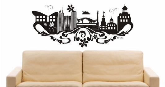 WANDTATTOO e632 Skyline Stadt - Tiflis (Georgien) Design 3