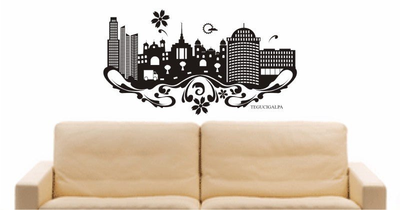 WANDTATTOO e633 Skyline Stadt - Tegucigalpa (Honduras) Design 3