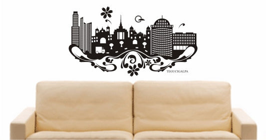 WANDTATTOO e633 Skyline Stadt - Tegucigalpa (Honduras) Design 3