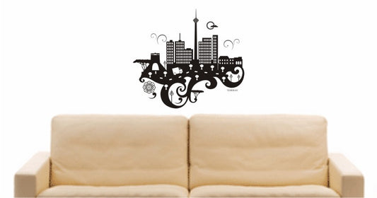 WANDTATTOO e634 Skyline Stadt - Teheran (Iran) Design 3