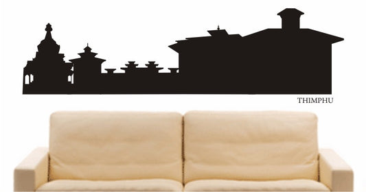WANDTATTOO e635 Skyline Stadt - Thimphu (Bhutan) Design 1