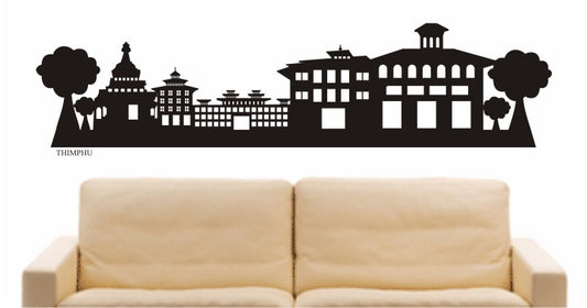 WANDTATTOO e635 Skyline Stadt - Thimphu (Bhutan) Design 2