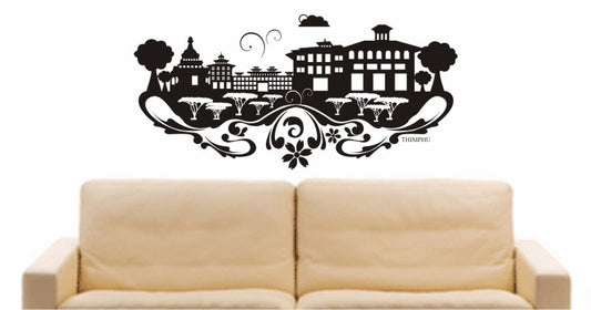 WANDTATTOO e635 Skyline Stadt - Thimphu (Bhutan) Design 3