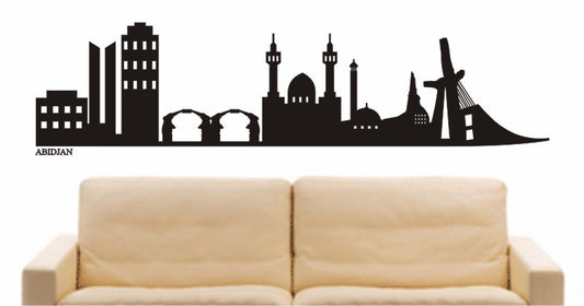 WANDTATTOO e636 Skyline Stadt - Abidjan (Elfenbeinküste) Design 2