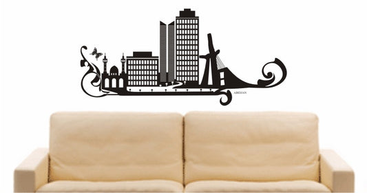WANDTATTOO e636 Skyline Stadt - Abidjan (Elfenbeinküste) Design 3