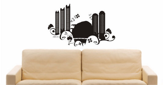 WANDTATTOO e637 Skyline Stadt - Abuja ( Nigeria) Design 3