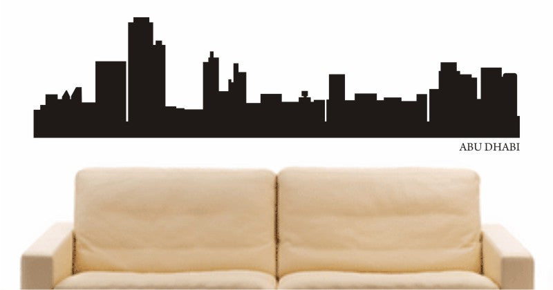 WANDTATTOO e638 Skyline Stadt - Abu Dhabi (Vereinigte Arabische Emirate) Design 1