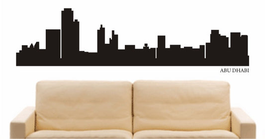 WANDTATTOO e638 Skyline Stadt - Abu Dhabi (Vereinigte Arabische Emirate) Design 1