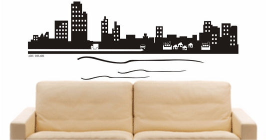 WANDTATTOO e638 Skyline Stadt - Abu Dhabi (Vereinigte Arabische Emirate) Design 2