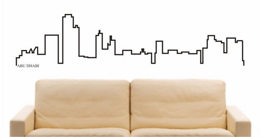 WANDTATTOO e638 Skyline Stadt - Abu Dhabi (Vereinigte Arabische Emirate) Design 4