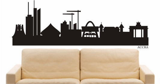 WANDTATTOO e639 Skyline Stadt - Accra ( Ghana) Design 1