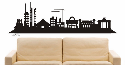 WANDTATTOO e639 Skyline Stadt - Accra ( Ghana) Design 2