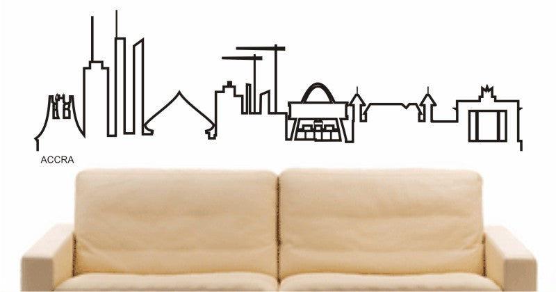 WANDTATTOO e639 Skyline Stadt - Accra ( Ghana) Design 4