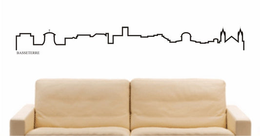 WANDTATTOO e643 Skyline Stadt - Basseterre (St. Kitts und Nevis ) Design 4
