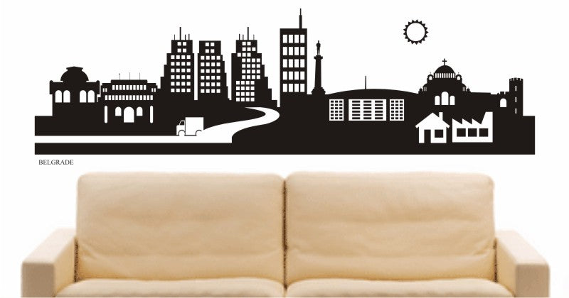 WANDTATTOO e644 Skyline Stadt - Belgrade (Serbia) Design 2