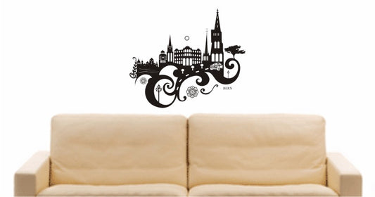 WANDTATTOO e645 Skyline Stadt - Bern ( Schweiz) Design 3