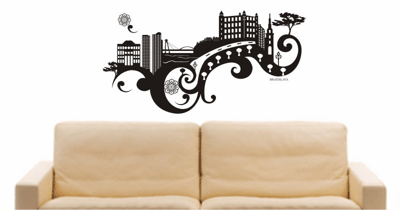 WANDTATTOO e646 Skyline Stadt - Bratislava (Slowakei) Design 3