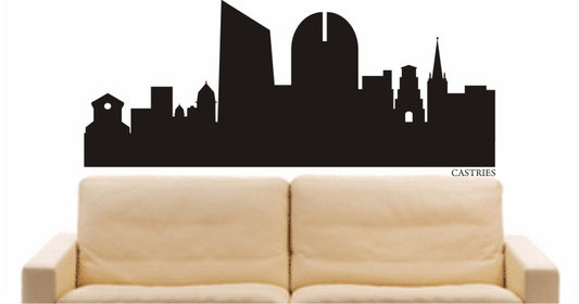 WANDTATTOO e650 Skyline Stadt - Castries (St. Lucia) Design 1