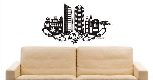WANDTATTOO e650 Skyline Stadt - Castries (St. Lucia) Design 3