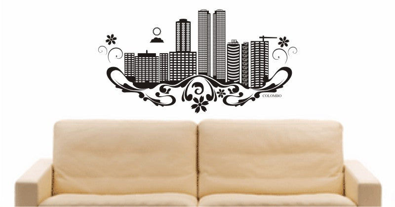 WANDTATTOO e651 Skyline Stadt - Colombo (Sri Lanka) Design 3