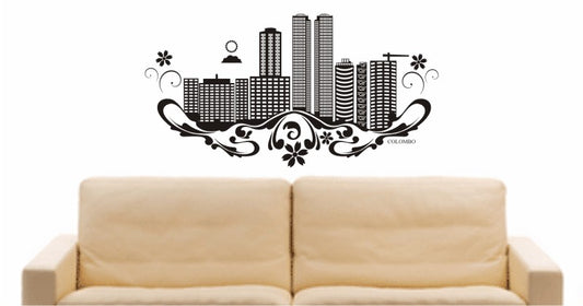 WANDTATTOO e651 Skyline Stadt - Colombo (Sri Lanka) Design 3