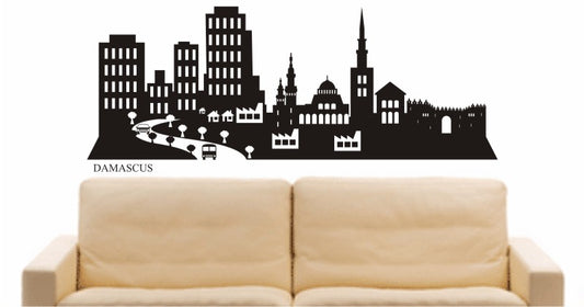 WANDTATTOO e653 Skyline Stadt - Damascus (Syrien) Design 2