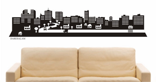 WANDTATTOO e654 Skyline Stadt - Daresalam (Tansania) Design 2