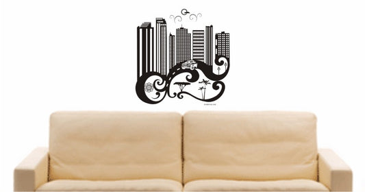 WANDTATTOO e654 Skyline Stadt - Daresalam (Tansania) Design 3