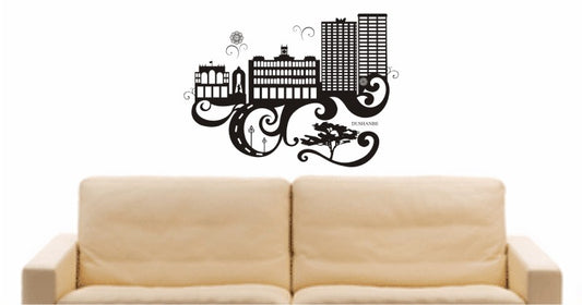 WANDTATTOO e656 Skyline Stadt - Dushanbe (Tadschikistan) Design 3