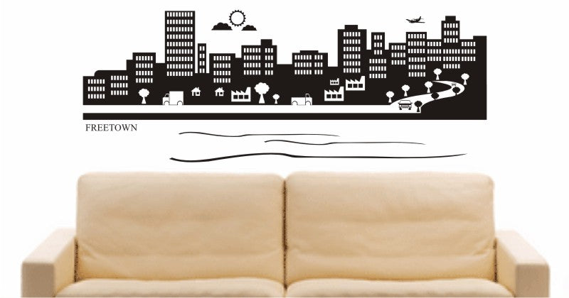 WANDTATTOO e658 Skyline Stadt - Freetown (Republik Sierra Leone) Design 2