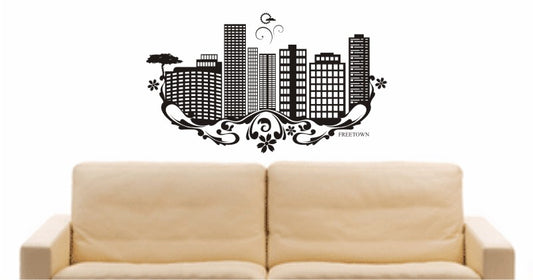 WANDTATTOO e658 Skyline Stadt - Freetown (Republik Sierra Leone) Design 3