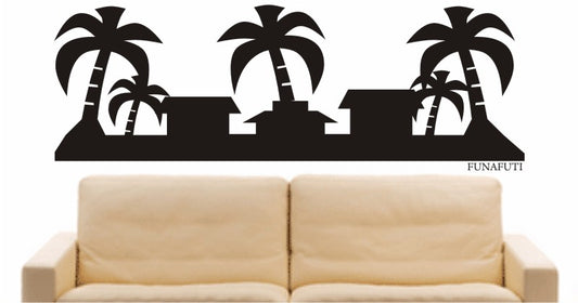 WANDTATTOO e659 Skyline Stadt - Funafuti (Inselstaats Tuvalu) Design 1