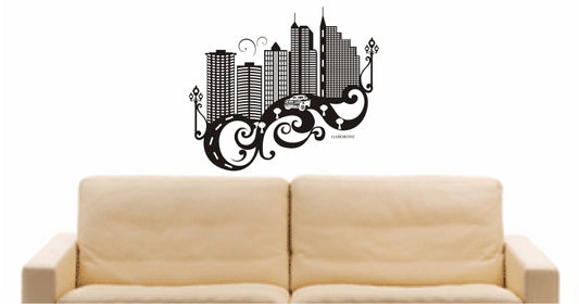 WANDTATTOO e660 Skyline Stadt - gaborone (Botswana) Design 3