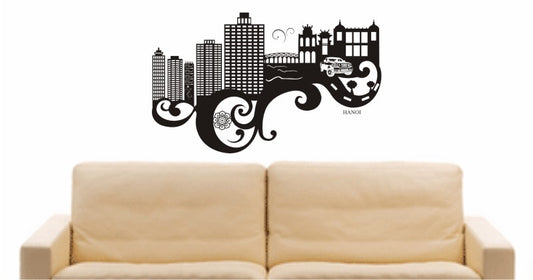 WANDTATTOO e662 Skyline Stadt - Hanoi (Vietnam) Design 3