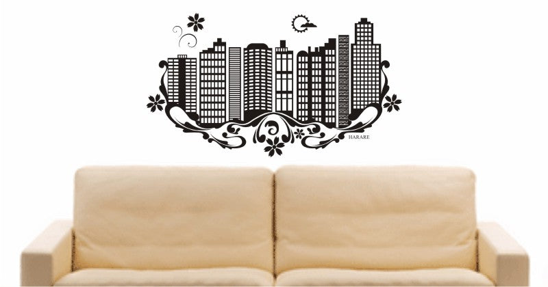 WANDTATTOO e663 Skyline Stadt - Harare (Staat) Design 3