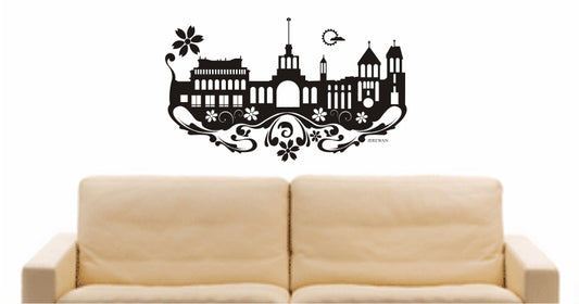 WANDTATTOO e664 Skyline Stadt - Jerewan (Armenien) Design 3