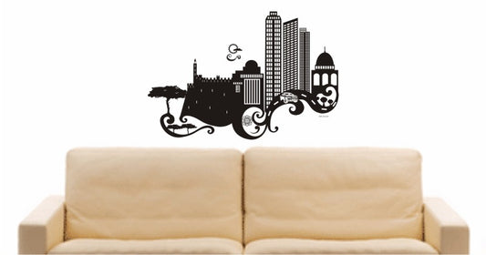 WANDTATTOO e665 Skyline Stadt - Jerusalem (Israel) Design 3