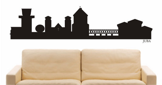 WANDTATTOO e666 Skyline Stadt - Juba (Südsudan) Design 1